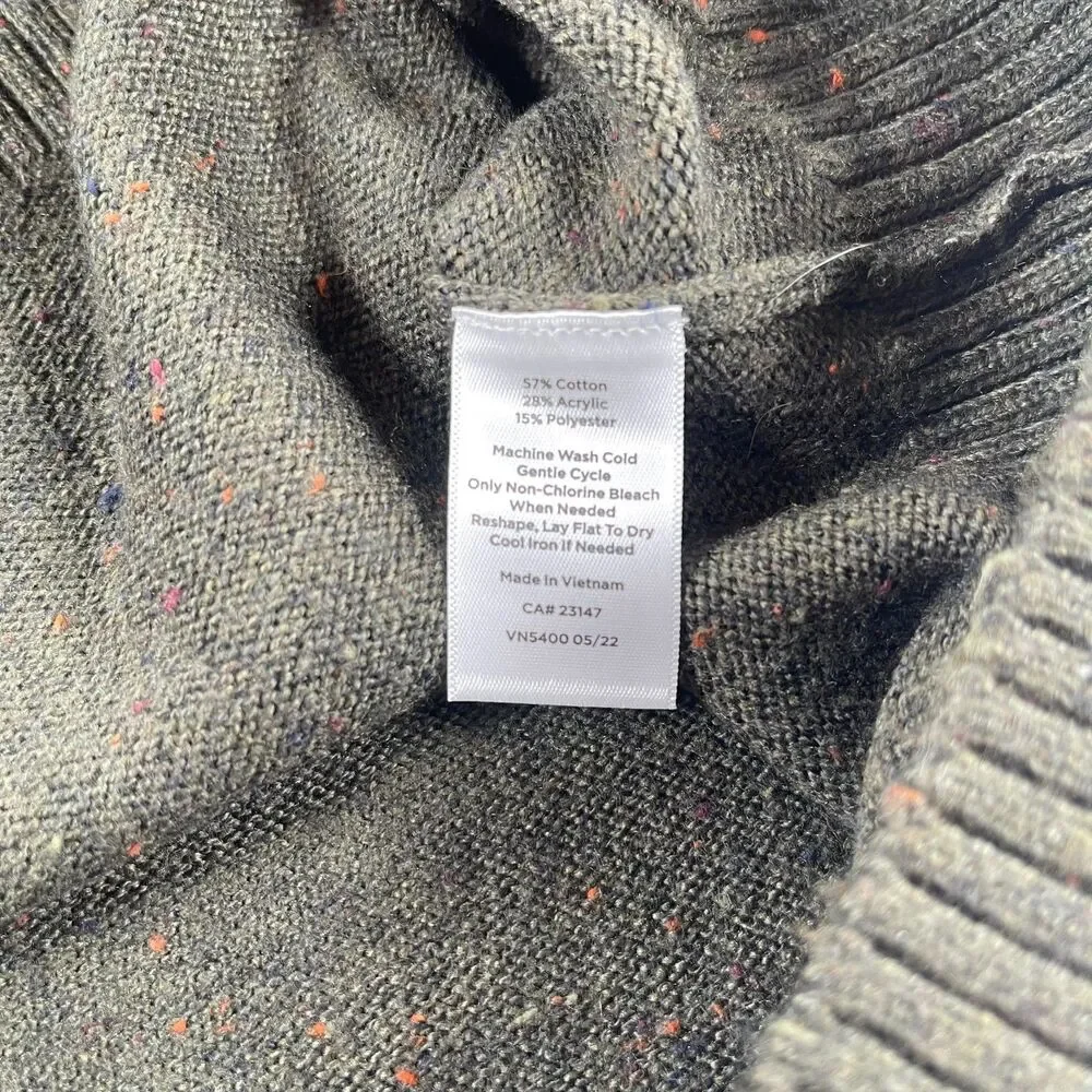 Talbots Fair Isle Knit Circular Yoke Sweater M Olive Orange Crewneck Cabin Fall